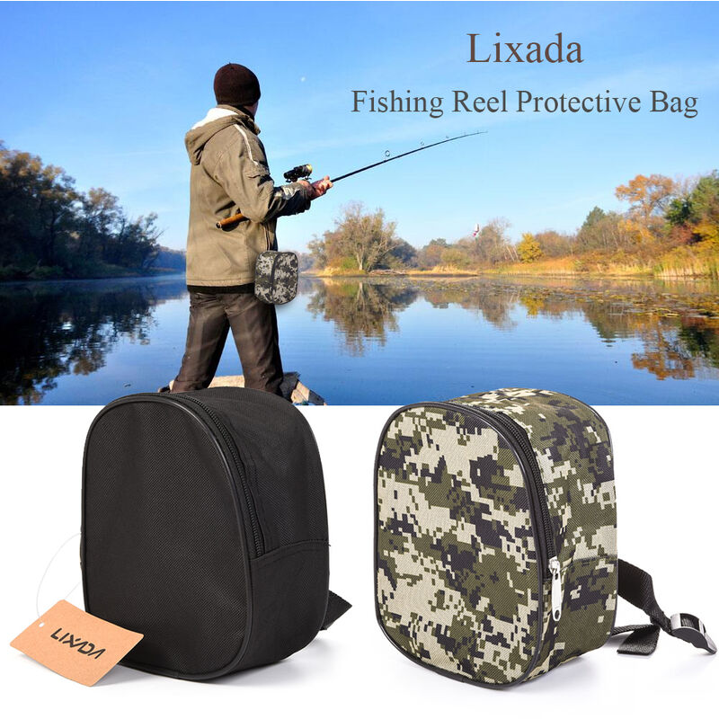 

Bolsa de carrete pequena bolsa de equipo mediana, multifuncion, carrete giratorio de pesca, bolsa protectora, funda de camuflaje,Camuflaje - Lixada