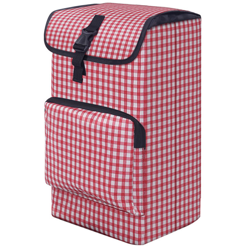 

Bolsa de compras para carrito de compras, impermeable, plegable, de gran capacidad, bolso portatil, rojo