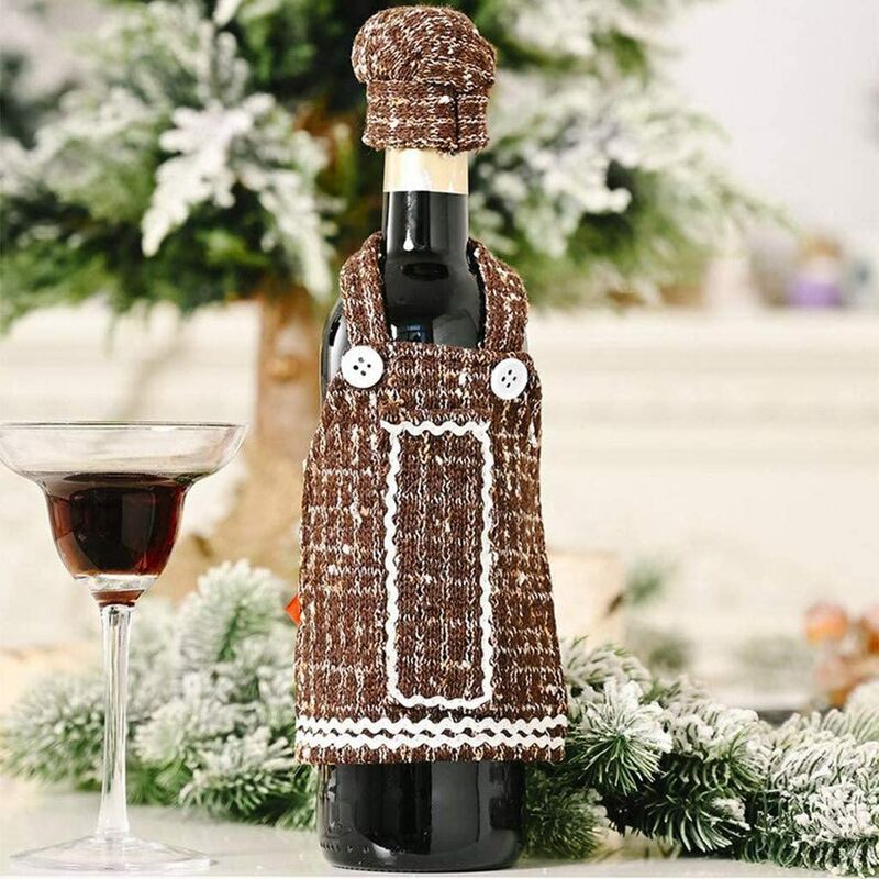 

Bolsa de cubierta de botella de vino de Navidad, Delantal de botella de vino de Navidad Cubierta de bolsa Fiesta de Navidad Decoración de mesa