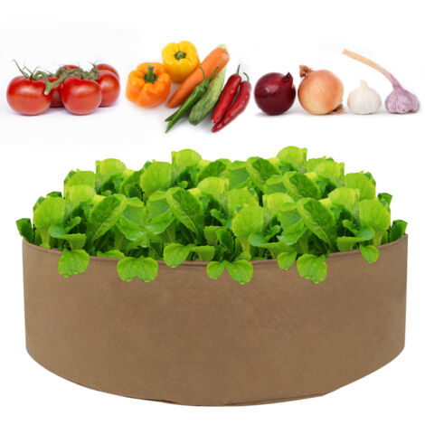 Bolsa de cultivo de 378 litros (100 galones) fabricada con tela no tejida gruesa, de forma redonda, ideal para cultivar verduras, flores, hierbas y frutas.