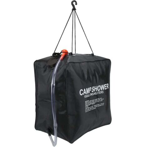Bolsa de ducha solar CHOYCLIT de 40 l, bolsa de agua calentada por energía solar para baño, ducha solar para acampar al aire libre.