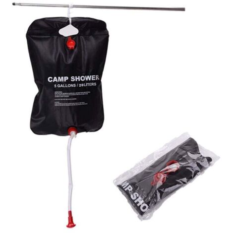 Bolsa de ducha solar de 25 l para camping, portátil, con manguera y cabezal de ducha, ideal para viajes, playa y jardín.