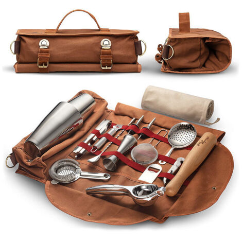 Bolsa de herramientas de lona profesional para camareros, bolso de hombro portátil, bolso de hombro multifuncional de gran capacidad (herramientas no incluidas).
