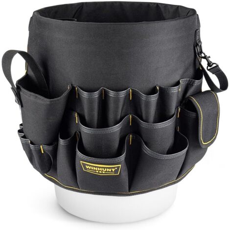Bolsa de herramientas del tamaño de un balde, 58 bolsillos, organizador de herramientas ideal para taladro eléctrico, se adapta a baldes de 3,5 a 5 galones, tela Oxford 600D