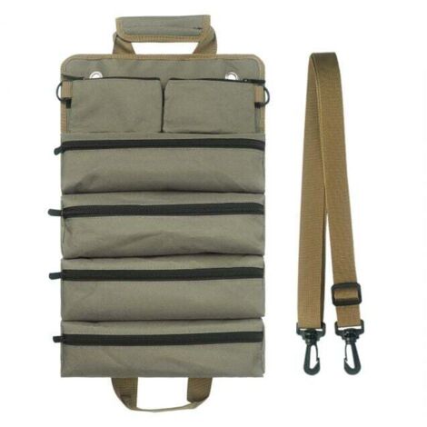 Bolsa de herramientas enrollable verde para hombre y mujer, impermeable y duradera, multifuncional, con ruedas, portátil y resistente.