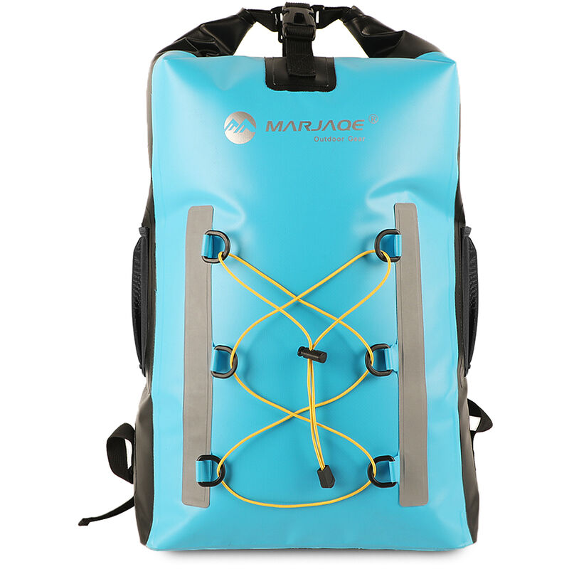 

Marjaqe - Bolsa de hombro impermeable al aire libre 30L Saco seco reflectante para navegar a la deriva en kayak flotante, Azul, 30L