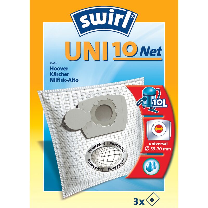 

bolsa de la aspiradora remolino Uni 10 Net '- 3 piezas
