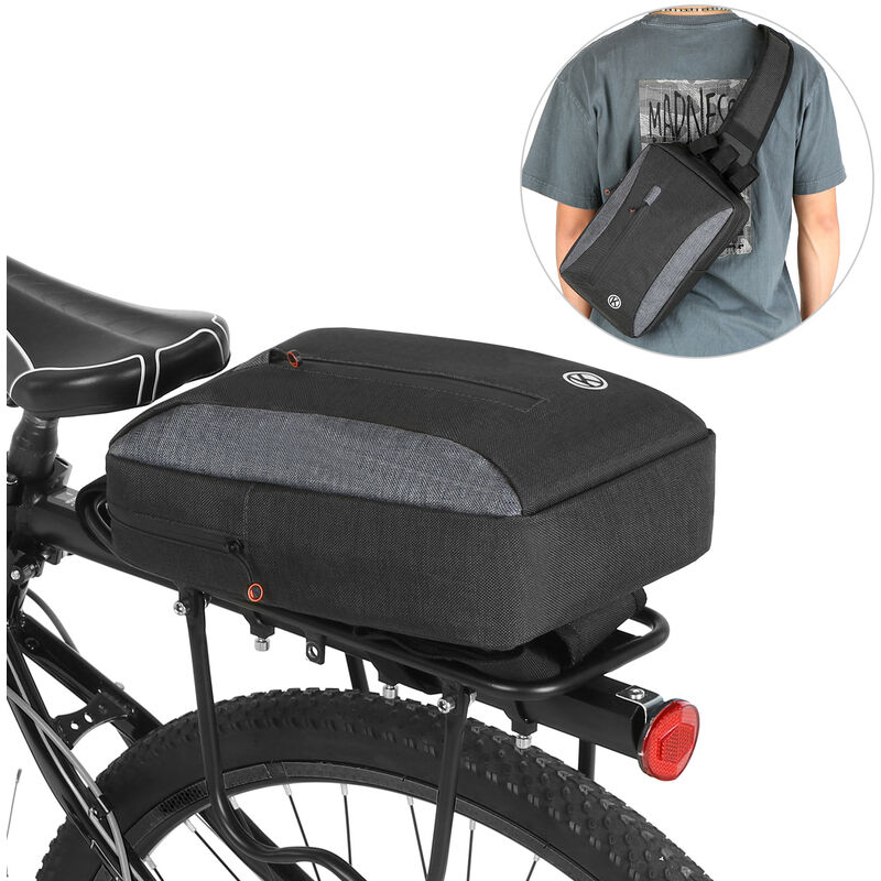 

Bolsa de maletero de bicicleta 2 en 1 Bolsa de eslinga informal para el pecho Bolsa de ciclismo Bolsa de transporte de rejilla trasera para bicicleta