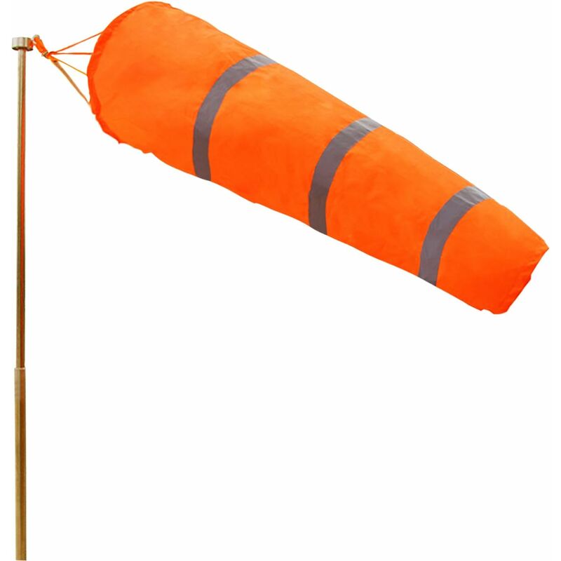 Bolsa de nailon para medir la dirección del viento con cintura reflectante, para granjas y parques, aeropuertos al aire libre, naranja