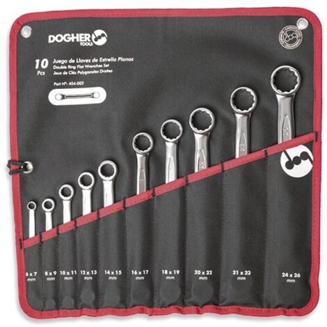 Bolsa de nylon con 10 llaves doble estrella plana  DOGHER 454-002