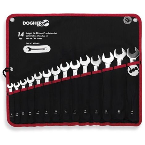 Bolsa de nylon con 14 llaves combinadas, 9-22 mm DOGHER 451-001