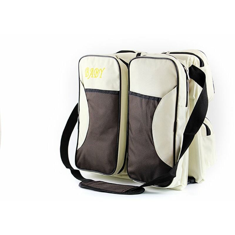 

Bolsa de panales 3 en 1, cuna de viaje, alfombrilla para cambiar panales, 4 bolsillos externos, cama de viaje portatil, bolsa de viaje, cuna para