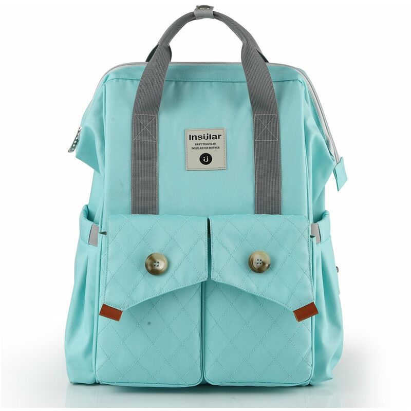 

Bolsa de panales insular Mochila Mochilas multifuncion de gran capacidad Poliester impermeable para ropa de bebe Panal Panal Botella de leche en