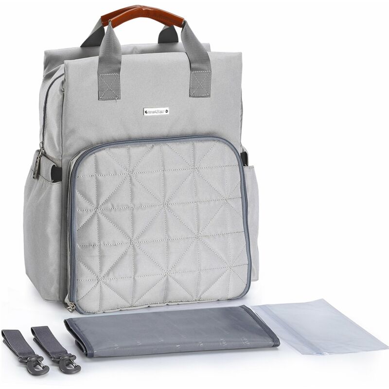 

Insular - Bolsa de panales Mochila Multifuncion Impermeable Bolsas de panales de gran capacidad para el cuidado del bebe Viajes con correa para el