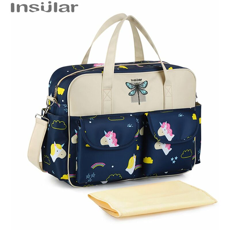 

Insular - Bolsa de panales para bebe, bolso de hombro, bolso de gran capacidad para mama, bolsa de lactancia, bolsas de asas, bolsa de almacenamiento
