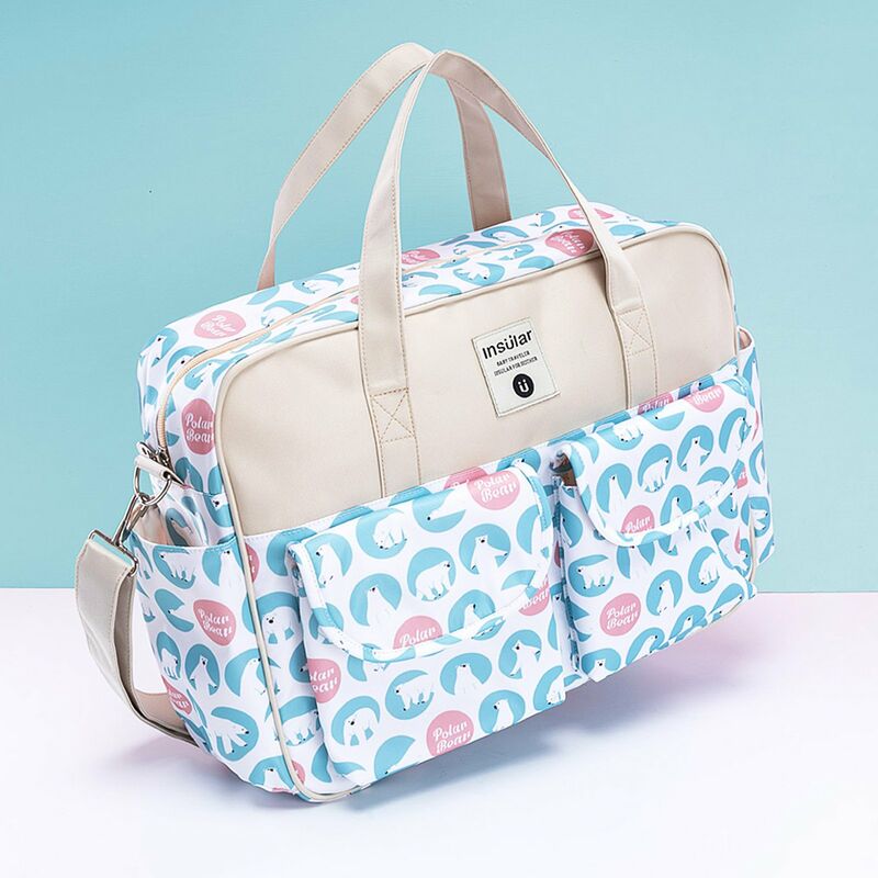 

Bolsa de panales portatil insular, bolsa de viaje, bolsa de viaje para bebes recien nacidos, complementos para necesidades,Oso polar