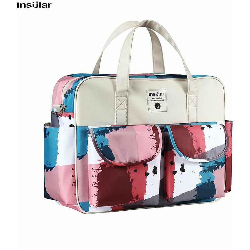 

Bolsa de panales portatil insular, bolsa de viaje, bolsa de viaje para bebes recien nacidos, complementos para necesidades,Pintura Urbana