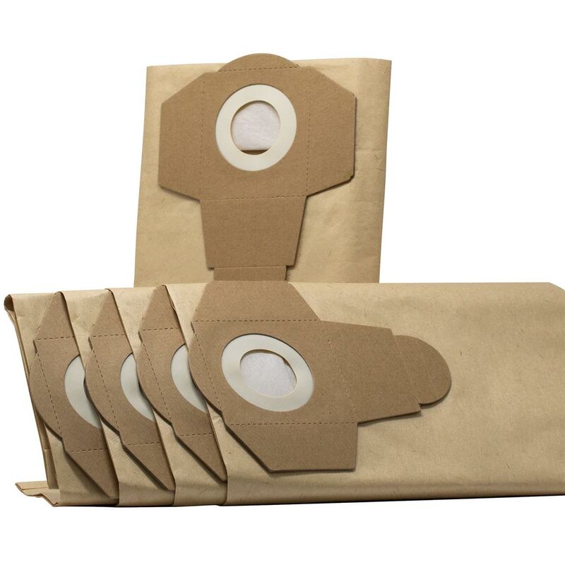 

Bolsa de papel Juego de 5 bolsas de filtro de papel adecuadas para aspirador en seco y húmedo Scheppach PN-NTS 20