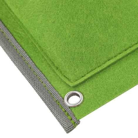 Bolsa de plantación vertical para montaje en pared con 7 bolsillos – Bolsa de plantación de fieltro transpirable y resistente a la corrosión para diseño de jardines – 99 cm, Verde