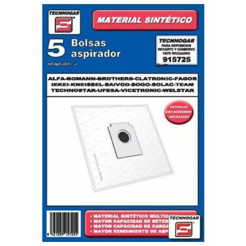 

Bolsa de Recambio para Aspiradora Tecnhogar 915725