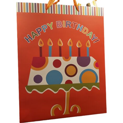 Bolsa de regalo de feliz cumpleaños - Bolsa decorativa 34x26,5 cm