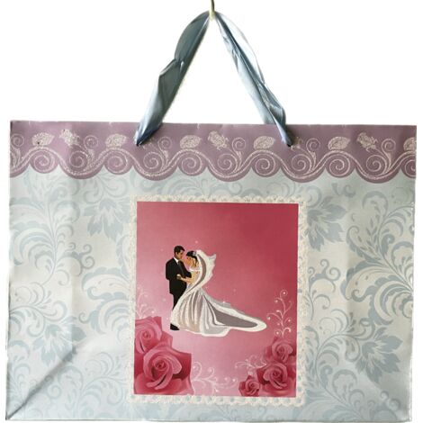 Bolsa de regalo decorativa para los novios - Grande 45 x 32 cm, perfecta para regalar en su embalaje original