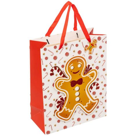 Bolsa de regalo impresa de tamaño mediano Gingerbread - Feeric lights & christmas