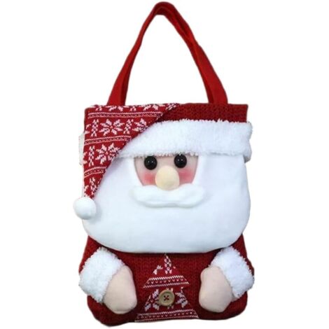 Bolsa de regalo navideña con cordón, Papá Noel, muñeco de nieve, reno, oso para niños, bolsa para guardar dulces navideños, envoltorio de regalo navideño (4 unidades)