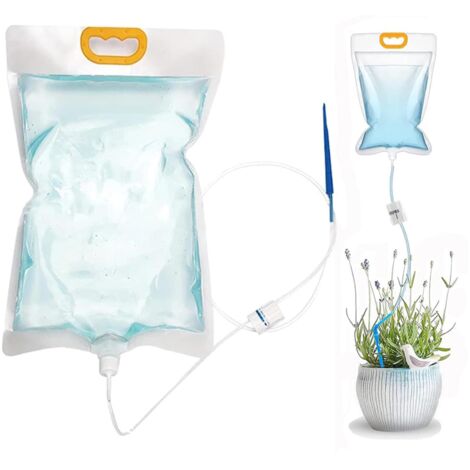 Bolsa de riego automática, riego por goteo, kit de sistema de bolsa de riego automática de 3,5 L, dispositivos de riego para plantas de interior y exterior, riego de plantas durante las vacaciones