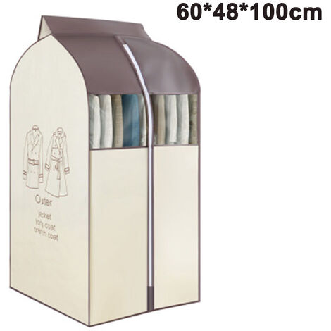Bolsa de ropa colgante Bolsa de ropa Organizador Bolsa de almacenamiento con ventanas de PVC transparente Cubierta de soporte de ropa Cubierta a prueba de polvo para ropa Traje Chaquetas Vestido Almac