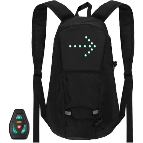 Bolsa de señal de giro LED para bicicleta, 15 l, mochila LED con indicador de dirección, bolsa de luz de seguridad recargable por USB, mochila impermeable para ciclismo, bolsa de bicicleta con control