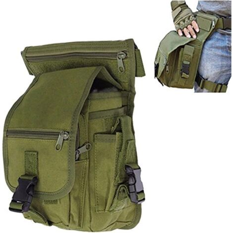 Bolsa de senderismo de lona - Bolsa de pierna para hombre - Para senderismo, ciclismo y deportes al aire libre