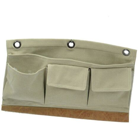Bolsa de tela crema 3 bolsillos cm38xh24,5x5