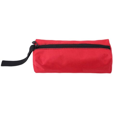 Bolsa de tela impermeable con cremallera para uso general, paquete de 1, bolsa de almacenamiento para herramientas con tornillos pequeños, juego de herramientas para pernos y tuercas (rojo)
