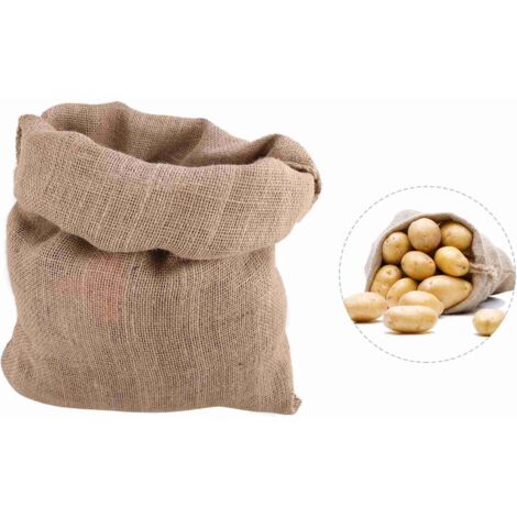 Bolsa de yute para almacenar patatas – Bolsa de lona de cáñamo gruesa – Grande – Gran capacidad
