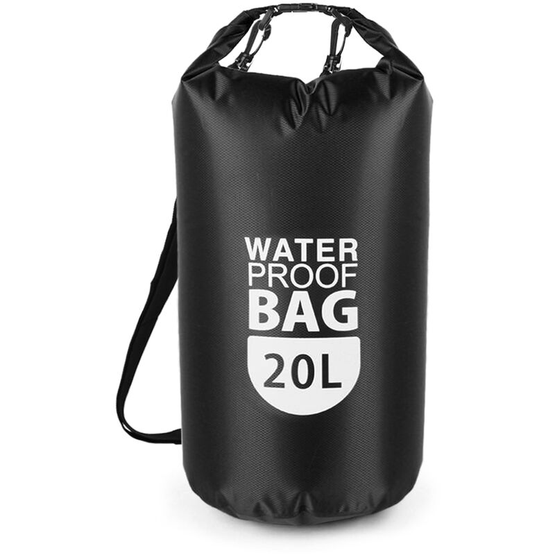 

Happyshopping - Bolsa flotante impermeable seca de PVC, bolsa de almacenamiento para deportes acuaticos de 10L / 20L,Bolsa impermeable,Negro, 20L