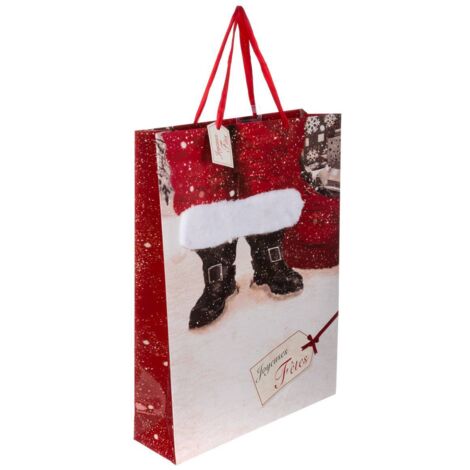 Bolsa grande de regalo de Papá Noel impresa con piel - Feeric lights & christmas