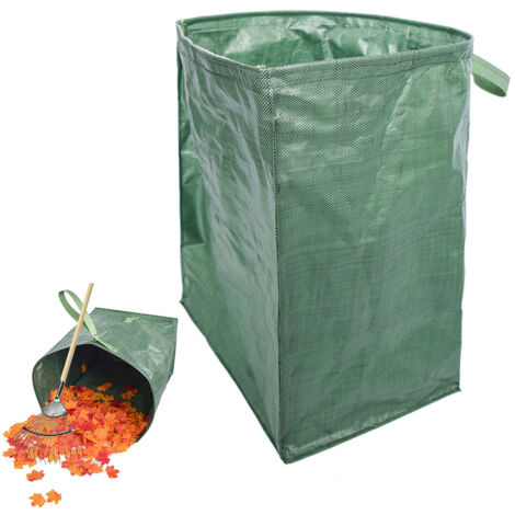 Bolsa grande para jardín [Bolsa para jardín][Polietileno tejido][90x76x48cm] Robusta y reutilizable para hojas y ramitas