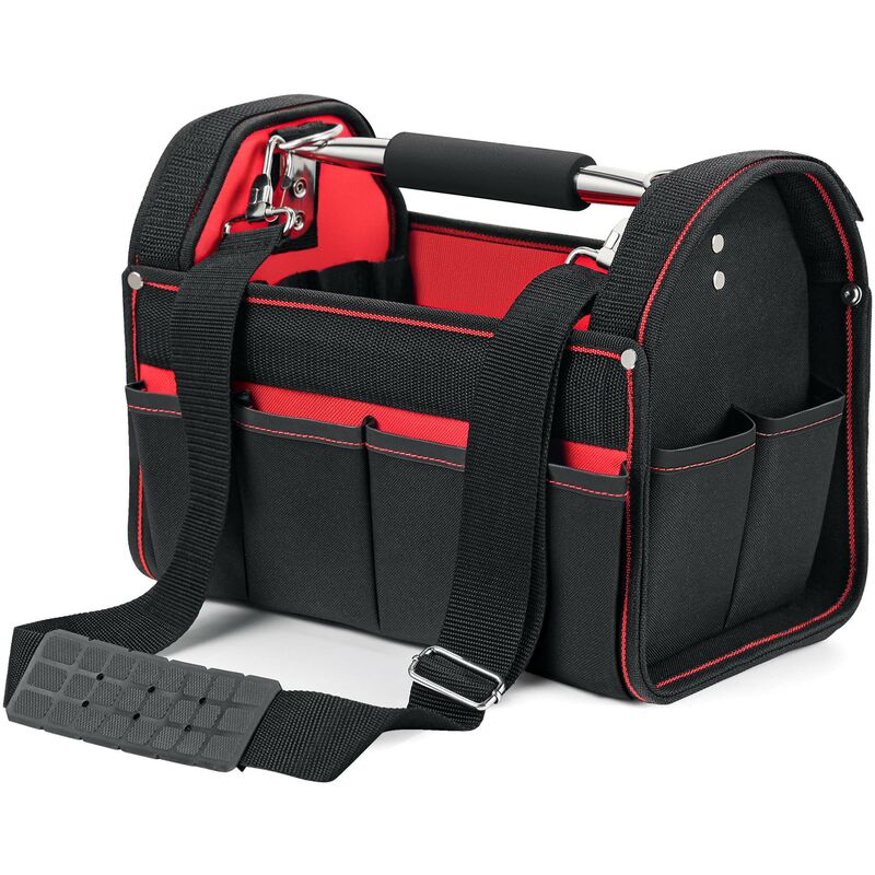 

Bolsa herramientas con asa y correa para hombro TamañoXL Amplio interior Bolsillos exteriores Taller