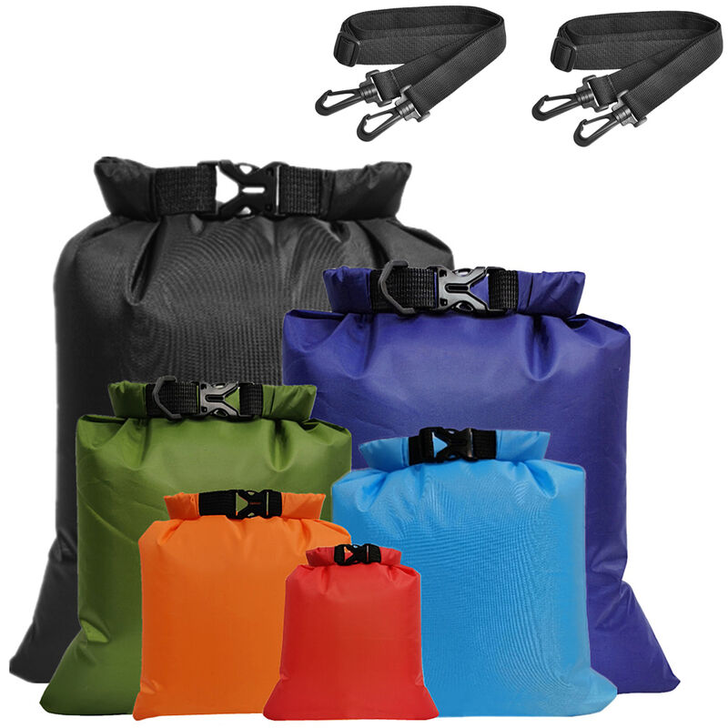 

Bolsa impermeable para exteriores, juego de 6 piezas (1.5L rojo + 2.5L naranja + 3L azul cielo + 3.5L verde militar + 5L azul zafiro + 8L negro) + 2