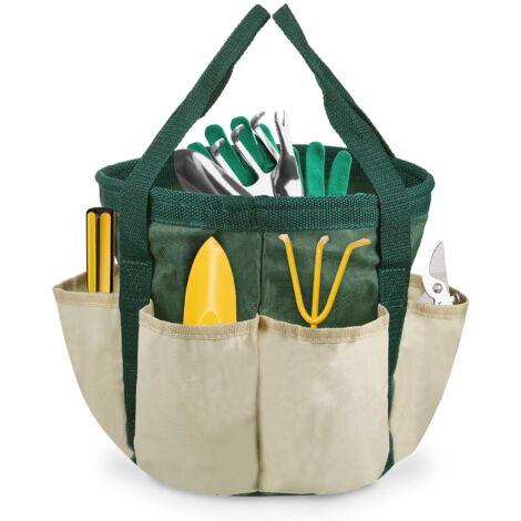 Bolsa organizadora de herramientas de jardín con bolsillos, bolsa para herramientas de jardinería con lona Oxford impermeable y paño de limpieza, bolsa plegable para herramientas de jardín.