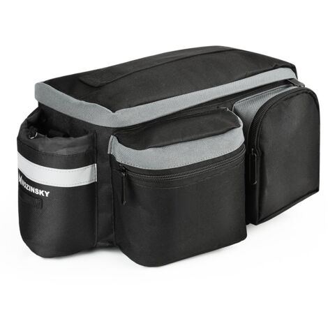 Bolsa para alforja de bicicleta con correa para el hombro, 6 l, color negro