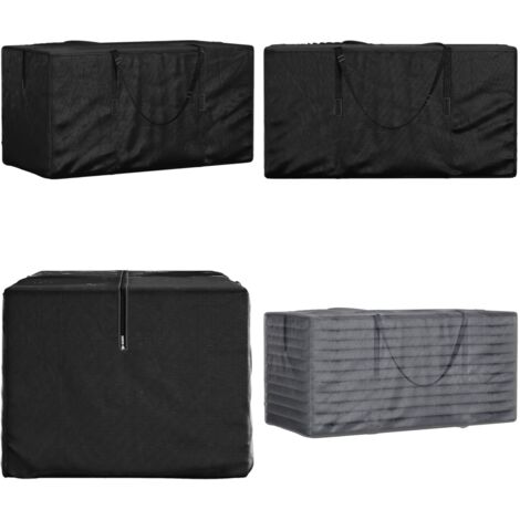 Bolsa para cojines de jardín polietileno negro 150x75x75 cm - Bolsa para cojines - Almacenamiento de cojines