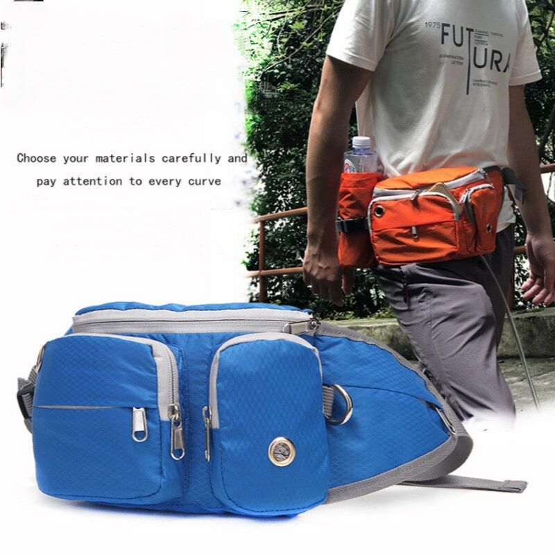 

Bolsa para pasear perros Riñonera para correr Riñonera con dos portabotellas invisibles para senderismo Correr Ciclismo Hombres Mujeres 1pcs Azul