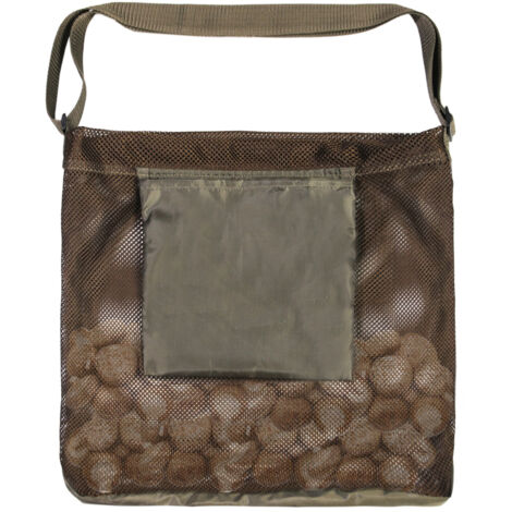 Bolsa para recoger setas, tejido Cordura Oxford, 42 x 45 cm, con bolsillo adicional y correa de transporte ajustable, color negro o marrón.