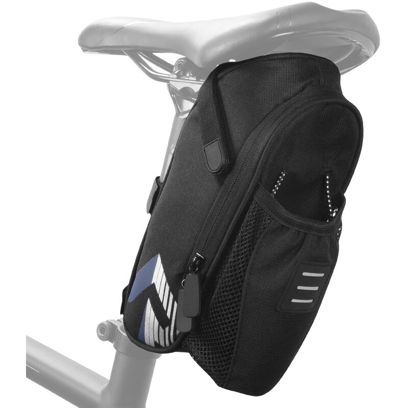 

Bolsa para sillín de bicicleta con bolsillo para botella de agua Bolsa impermeable para asiento de bicicleta Bolsa reflectante para poste de asiento