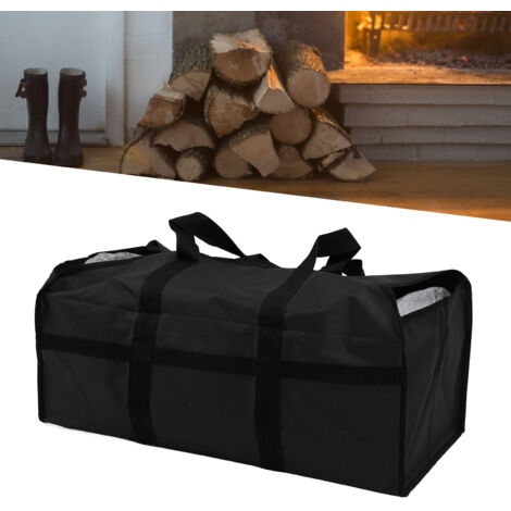 Bolsa para transportar leña – tejido Oxford 600D, 25,4 x 60,96 x 30,48 cm, gran capacidad, con asas de transporte – para calefacción, acampada y barbacoas