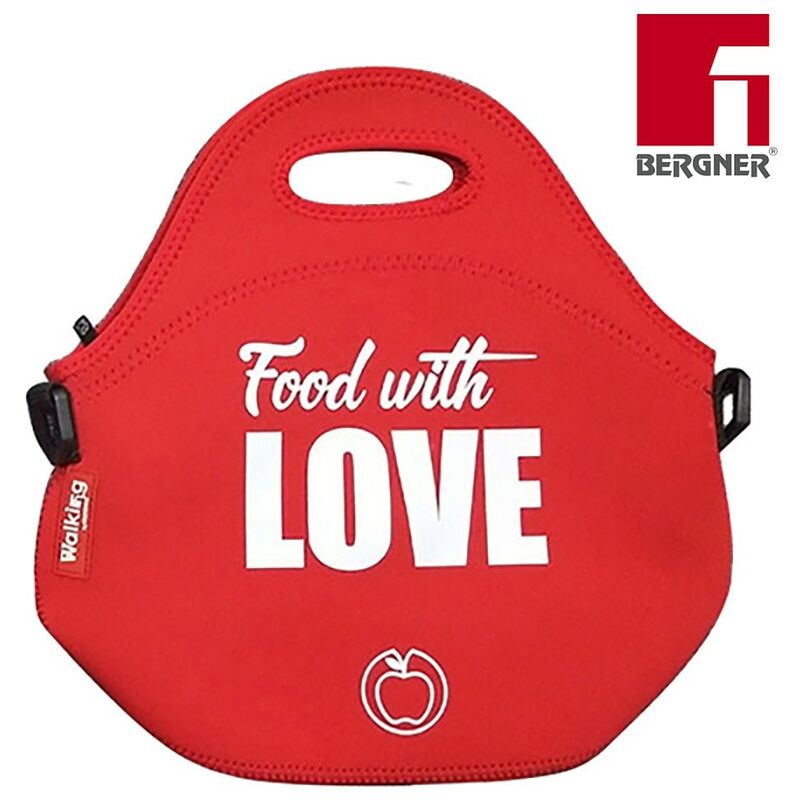 

Bergner - BOLSA PORTA ALIMENTOS POLIESTER ROJA MODELO FOOD WITH LOVE 30X30X17CM