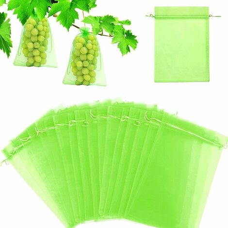 XINUY Bolsa protectora para uvas, 60 bolsas protectoras para racimos, 20 x 30 cm y 17 x 23 cm, bolsas protectoras (verde)