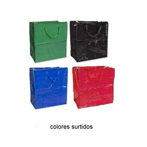 Pack de 50 bolsas de rafia 45 x 40 x 20 cm prox color surtido